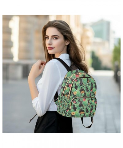 Women Backpack Botany Cactus Flower Anti-Theft Travel Backpack with Luggage Belt Lightweight Handbag Lady Purse Roomy Double ...