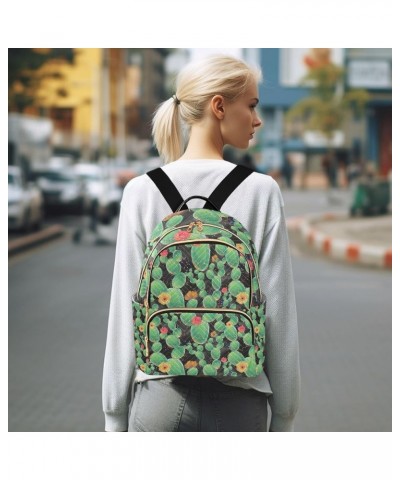 Women Backpack Botany Cactus Flower Anti-Theft Travel Backpack with Luggage Belt Lightweight Handbag Lady Purse Roomy Double ...