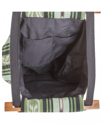 Handmade Cotton Shoulder Bag Sling Green from El Salvador Handbags Striped Geometric 'Natural Fields' $36.55 Shoulder Bags