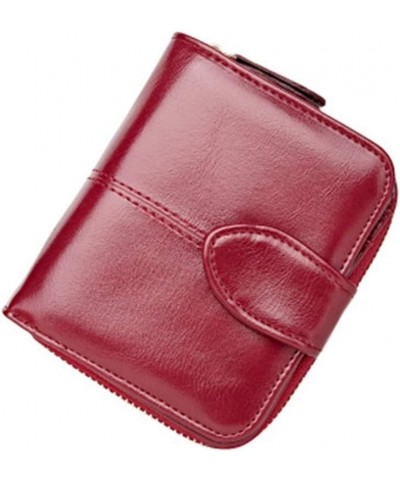 Short Wallet,Ladies Retro Two Fold Small Wallet Oiled Wax Clasp Coin Purse Small Purse (A,11.5x9x3.5cm) B 11.5x9x3.5cm $32.10...