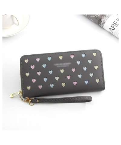 Women's Long Wallets Zipper Print Wallets Cell Phone Bags Hollow Clutches Women's Handbags with Soft Leather Women (Color : E...