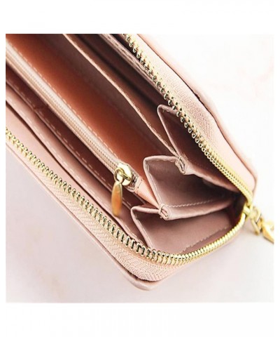 Women's Long Wallets Zipper Print Wallets Cell Phone Bags Hollow Clutches Women's Handbags with Soft Leather Women (Color : E...