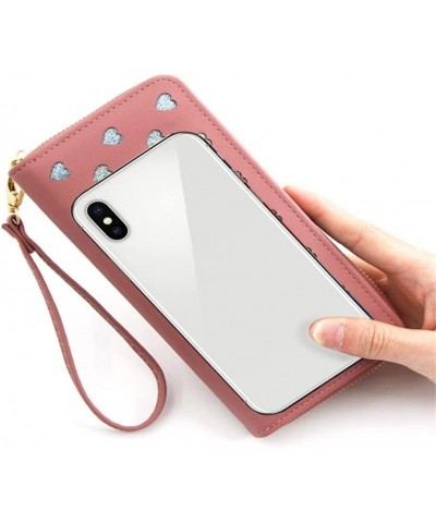 Women's Long Wallets Zipper Print Wallets Cell Phone Bags Hollow Clutches Women's Handbags with Soft Leather Women (Color : E...