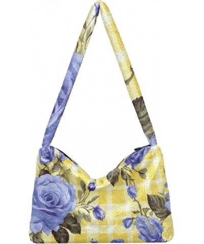 French Postcard Paris Postcards Women Shoulder Bag Tote, Shoulder Bag for Women, Womens Outdoor Bag Vintage Floral With Blue ...