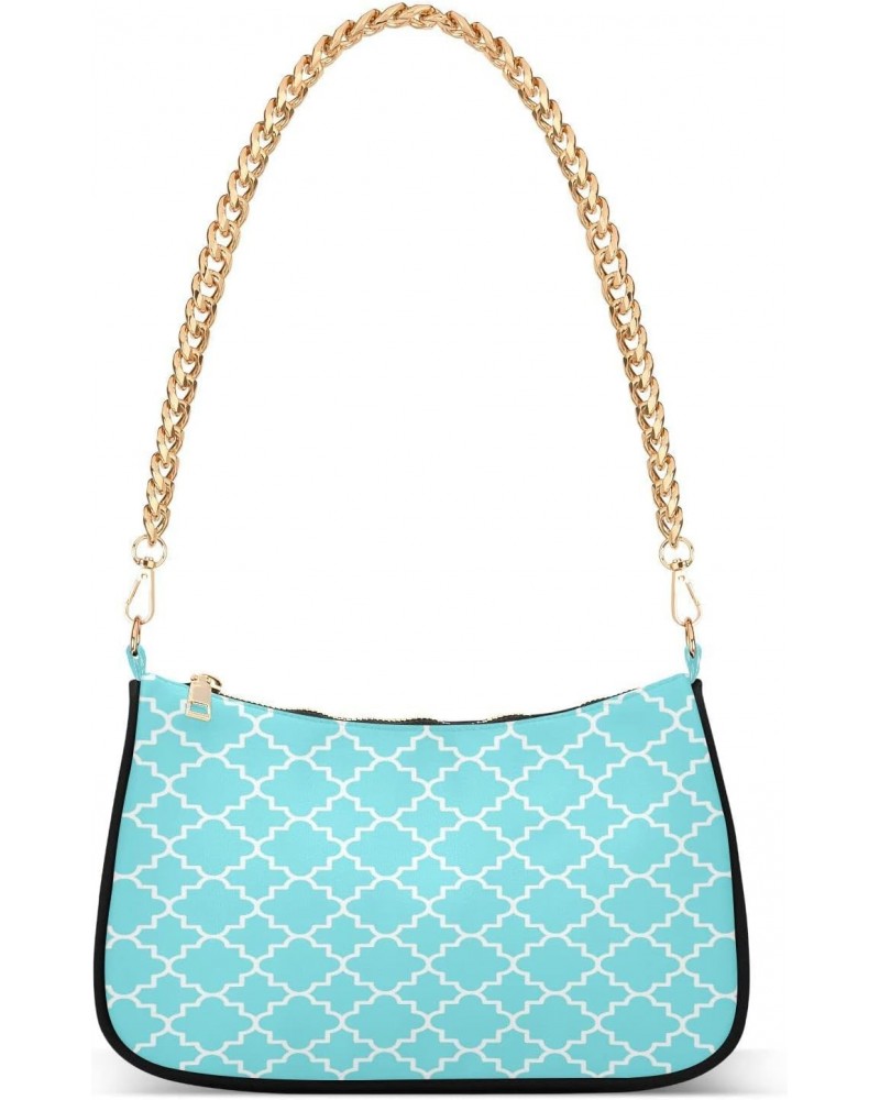 Shoulder Bag for Women Quatrefoil Geometric Lattice Purse Clutch Shoulder Tote Hand Bag Evening Bag Satchels with Chain Strap...