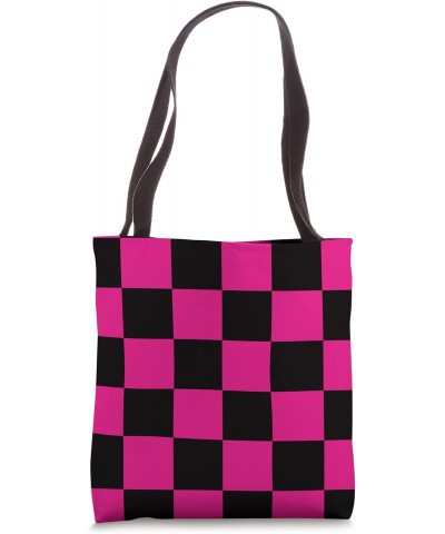 Checkered Checkerboard Cute Hot Pink Checker Aesthetic Tote Bag $9.66 Totes