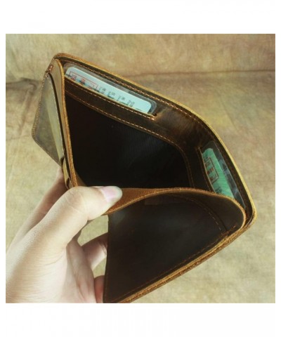 Short Handmade Men's Wallet Wallet Retro Casual Men's Wallet Multi-Card Card Holder (Color : E, Size : 9 * 2 * 12cm) 9*2*12cm...