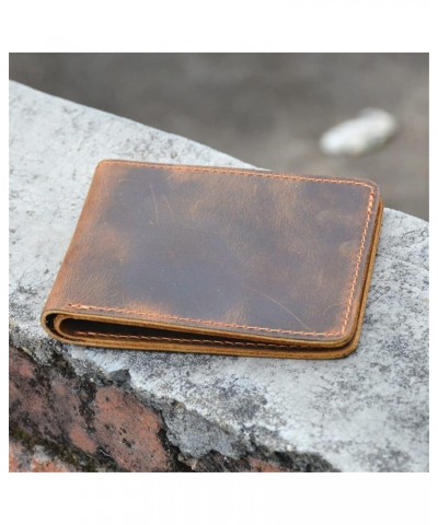 Short Handmade Men's Wallet Wallet Retro Casual Men's Wallet Multi-Card Card Holder (Color : E, Size : 9 * 2 * 12cm) 9*2*12cm...