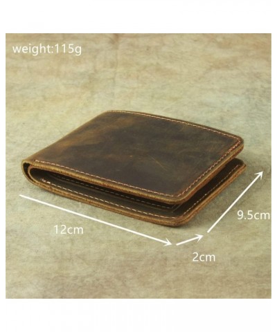 Short Handmade Men's Wallet Wallet Retro Casual Men's Wallet Multi-Card Card Holder (Color : E, Size : 9 * 2 * 12cm) 9*2*12cm...