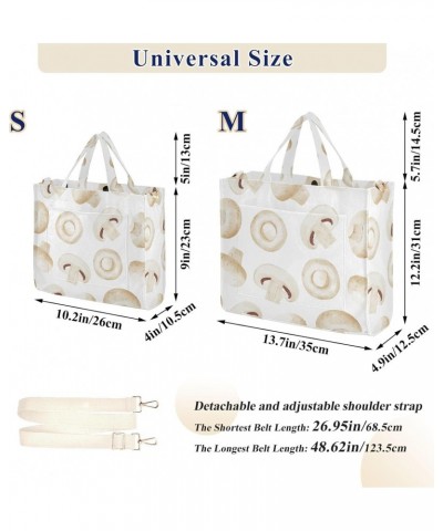 White Mushroom Corduroy Tote Bag for Women Hobo Crossbody Bag Purse Stylish Shoulder Handbag Messenger Bags, S $12.21 Totes