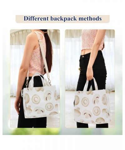 White Mushroom Corduroy Tote Bag for Women Hobo Crossbody Bag Purse Stylish Shoulder Handbag Messenger Bags, S $12.21 Totes