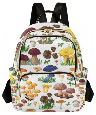 Colorful Forest Mushroom Backpack for Women, Anti Theft Backpack Lightweight Small Travel Backpack Shoulder Bag for Work Smal...