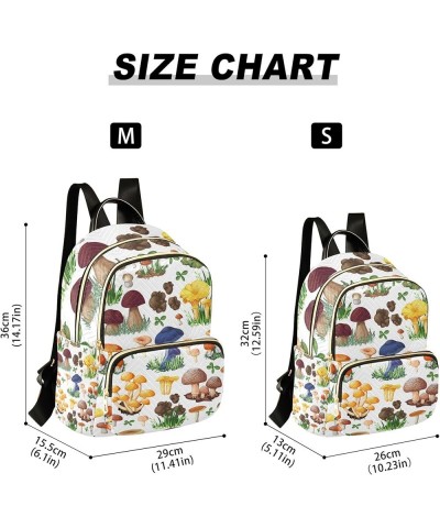 Colorful Forest Mushroom Backpack for Women, Anti Theft Backpack Lightweight Small Travel Backpack Shoulder Bag for Work Smal...