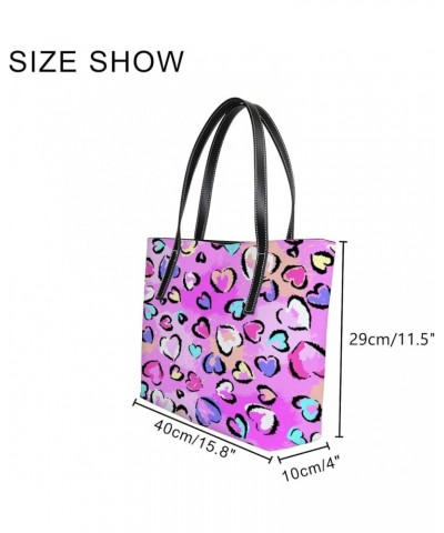 Large Tote Bags Handbags Golden Splash Marbling Women's Shoulder Bags Casual Shopping Bags Purses Pink Leopard Print Hearts $...