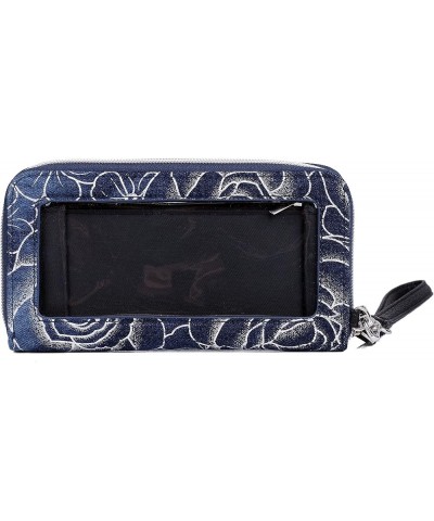 Julia Buxton Denim Roses - Cell Phone Wristlet Dark Blue $18.89 Wristlets