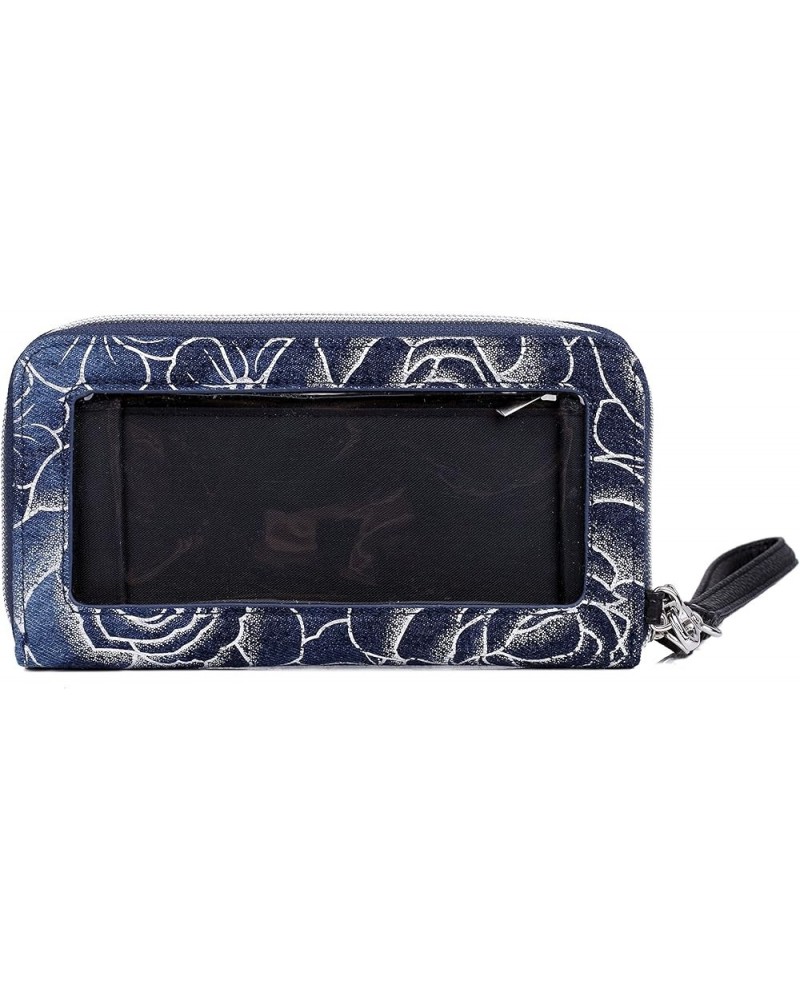 Julia Buxton Denim Roses - Cell Phone Wristlet Dark Blue $18.89 Wristlets