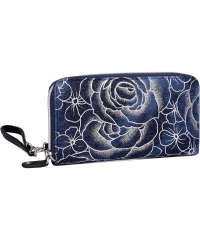 Julia Buxton Denim Roses - Cell Phone Wristlet Dark Blue $18.89 Wristlets