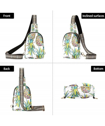 Magnolia Flowers Mens Satchel Bag Crossbody, Waterproof, Durable, and Stylish Color Fading Pineapple $12.53 Crossbody Bags