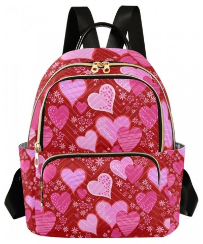 Women Backpack Romance Heart Pink Floral Sweet Anti-Theft Travel Backpack with Luggage Belt Lightweight Handbag Roomy Double ...