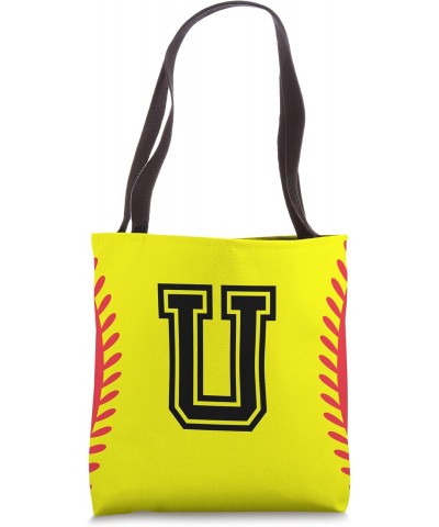 Softball Monogram Letter U Tote Bag $10.50 Totes