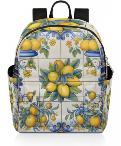 Vintage Yellow Lemon Small Backpack for Women Ladies Mini Backpack Travel Casual Backpack Purse Satchel Daypack $22.83 Backpacks