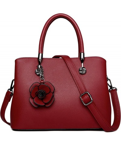 Women's Leather Large Capacity Handbags and Purses Woman Shoulder Crossbody Bags Casual Tote Red $38.29 Totes