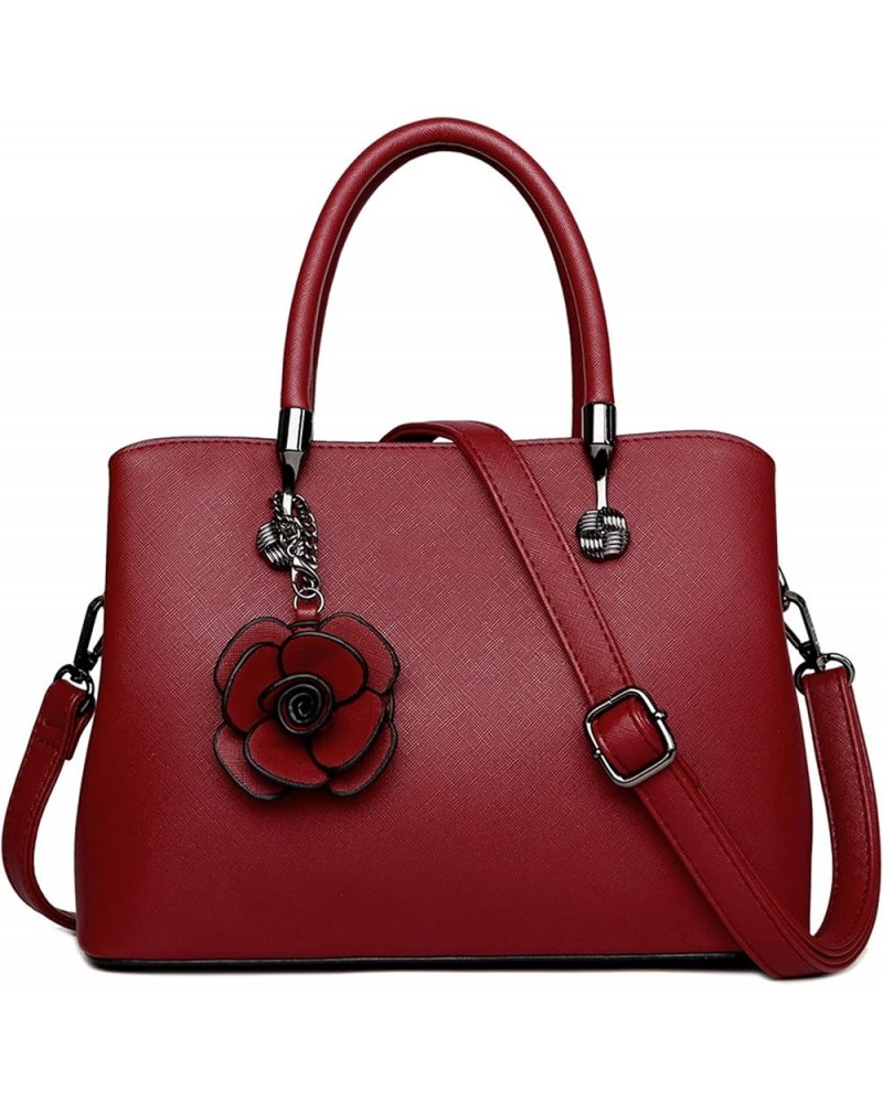 Women's Leather Large Capacity Handbags and Purses Woman Shoulder Crossbody Bags Casual Tote Red $38.29 Totes