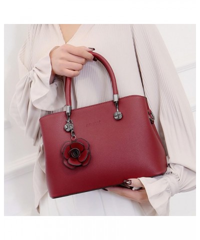 Women's Leather Large Capacity Handbags and Purses Woman Shoulder Crossbody Bags Casual Tote Red $38.29 Totes