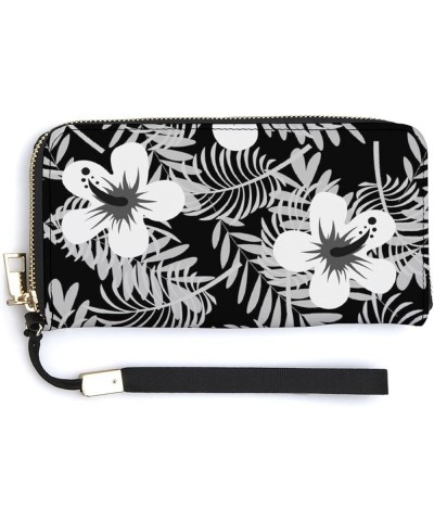 Silver White Flying Butterflies Luxury Gold Foil Butterfly on Black Soft PU Leather Clutch Long Bifold Wallet, Coin Purse Cre...