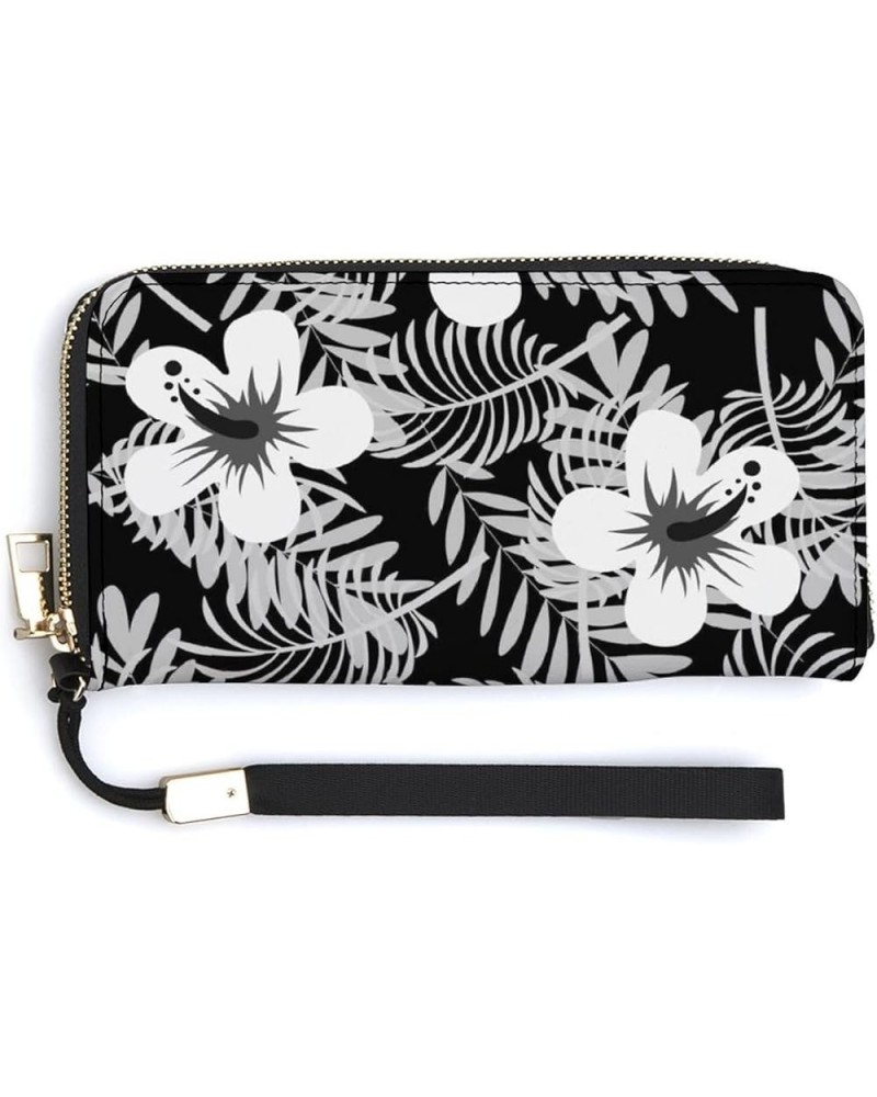 Silver White Flying Butterflies Luxury Gold Foil Butterfly on Black Soft PU Leather Clutch Long Bifold Wallet, Coin Purse Cre...