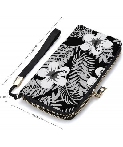 Silver White Flying Butterflies Luxury Gold Foil Butterfly on Black Soft PU Leather Clutch Long Bifold Wallet, Coin Purse Cre...