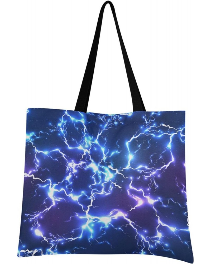 Handbags and Purse Abstract Blue Electric Lightning for Women Tote Bag Large Capacity Top Blue Electric Lightning Storage Han...