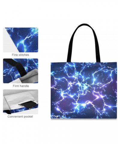 Handbags and Purse Abstract Blue Electric Lightning for Women Tote Bag Large Capacity Top Blue Electric Lightning Storage Han...