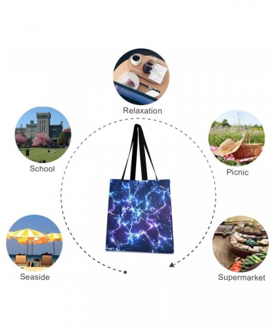 Handbags and Purse Abstract Blue Electric Lightning for Women Tote Bag Large Capacity Top Blue Electric Lightning Storage Han...