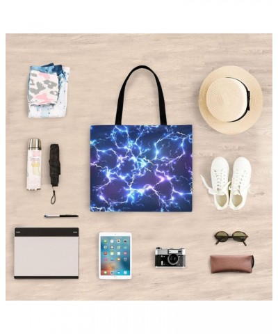 Handbags and Purse Abstract Blue Electric Lightning for Women Tote Bag Large Capacity Top Blue Electric Lightning Storage Han...