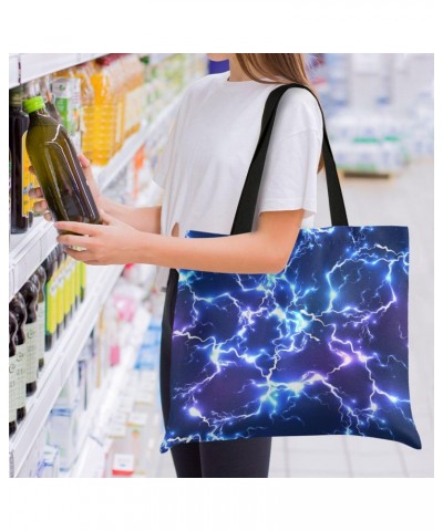 Handbags and Purse Abstract Blue Electric Lightning for Women Tote Bag Large Capacity Top Blue Electric Lightning Storage Han...