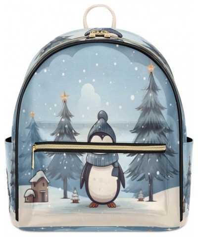 Winter Penguin Backpack Purse for Women PU Leather Lightweight Ladies Shoulder Fashion Satchel Bags Travel Casual Daypack $24...