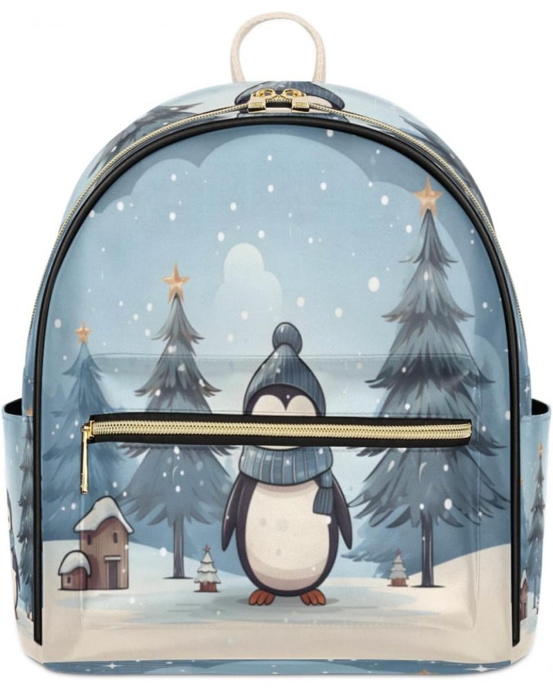 Winter Penguin Backpack Purse for Women PU Leather Lightweight Ladies Shoulder Fashion Satchel Bags Travel Casual Daypack $24...