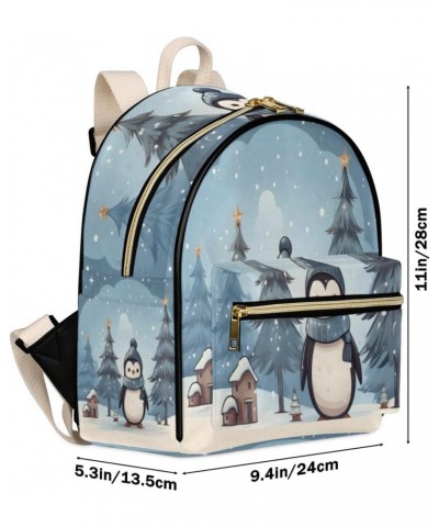 Winter Penguin Backpack Purse for Women PU Leather Lightweight Ladies Shoulder Fashion Satchel Bags Travel Casual Daypack $24...