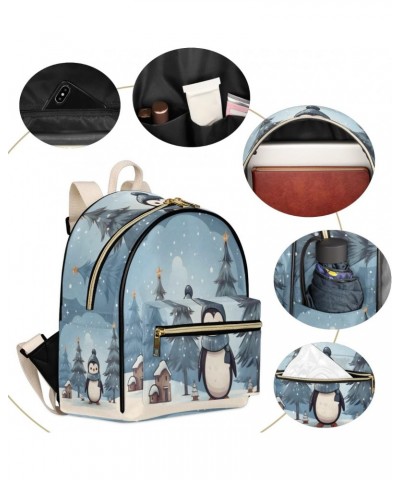 Winter Penguin Backpack Purse for Women PU Leather Lightweight Ladies Shoulder Fashion Satchel Bags Travel Casual Daypack $24...