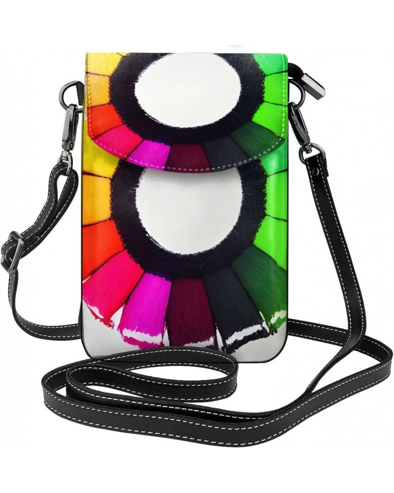 Colored Crayon Circles Crossbody, Zippered Cell Phone Wallet With Card Slot, Removable Shoulder Strap, 7.6 X 4.9 Inches $20.6...