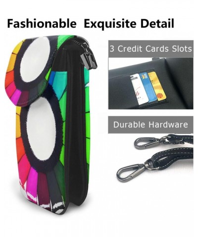 Colored Crayon Circles Crossbody, Zippered Cell Phone Wallet With Card Slot, Removable Shoulder Strap, 7.6 X 4.9 Inches $20.6...