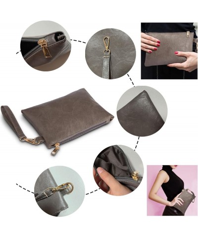 Wristlet Clutch Purses for Women Leather Wallet Purses Small Purse Wristlet Wallet for Women Ladies Gifts Gray $7.94 Wristlets