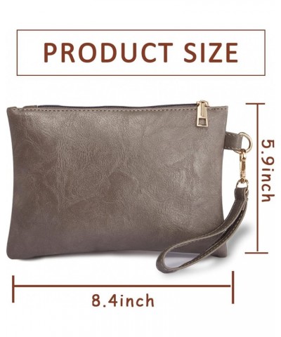 Wristlet Clutch Purses for Women Leather Wallet Purses Small Purse Wristlet Wallet for Women Ladies Gifts Gray $7.94 Wristlets