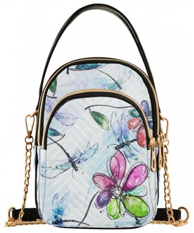 Crossbody Bag for Women, Dragonfly Tropical Flower Phone Purse Detachable Chain Bag Shoulder Handbag Wallet $11.04 Crossbody ...