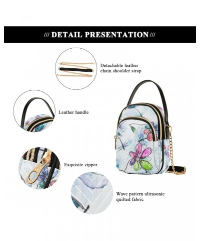 Crossbody Bag for Women, Dragonfly Tropical Flower Phone Purse Detachable Chain Bag Shoulder Handbag Wallet $11.04 Crossbody ...