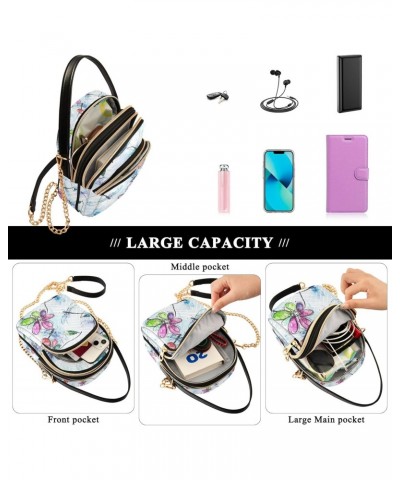 Crossbody Bag for Women, Dragonfly Tropical Flower Phone Purse Detachable Chain Bag Shoulder Handbag Wallet $11.04 Crossbody ...