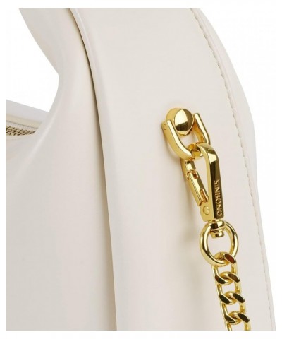 Women Top Handle Handbag, Medium Vienna Vegan Leather Designer Small Purse with Crossbody Chain Beige $28.60 Handbags