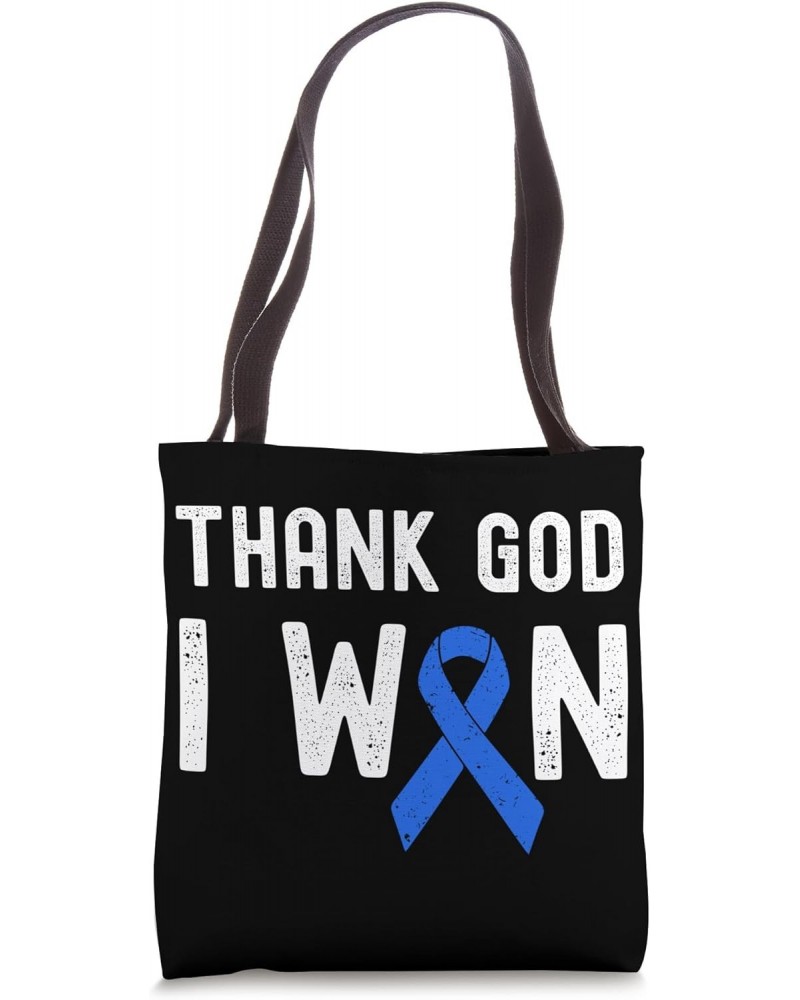 Colon Cancer Awareness Thank God Colorectal Cancer Tote Bag $10.50 Totes