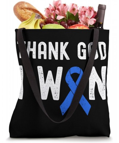 Colon Cancer Awareness Thank God Colorectal Cancer Tote Bag $10.50 Totes